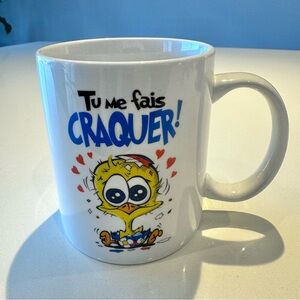 🛍️4 for 20$ / Cute Cartoon Chick Mug with French Text / White
